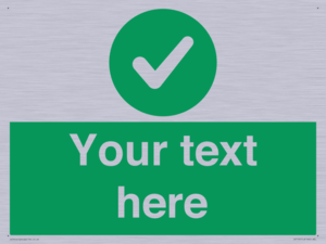 Custom green background, green circle with tick